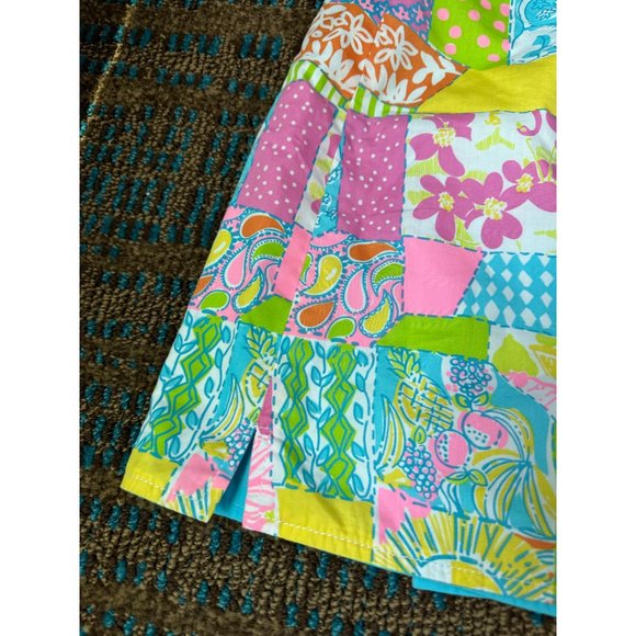 LILLY PULITZER Womens Multi Patchwork Reversible Skirt Sz 4 - Picture 6 of 10